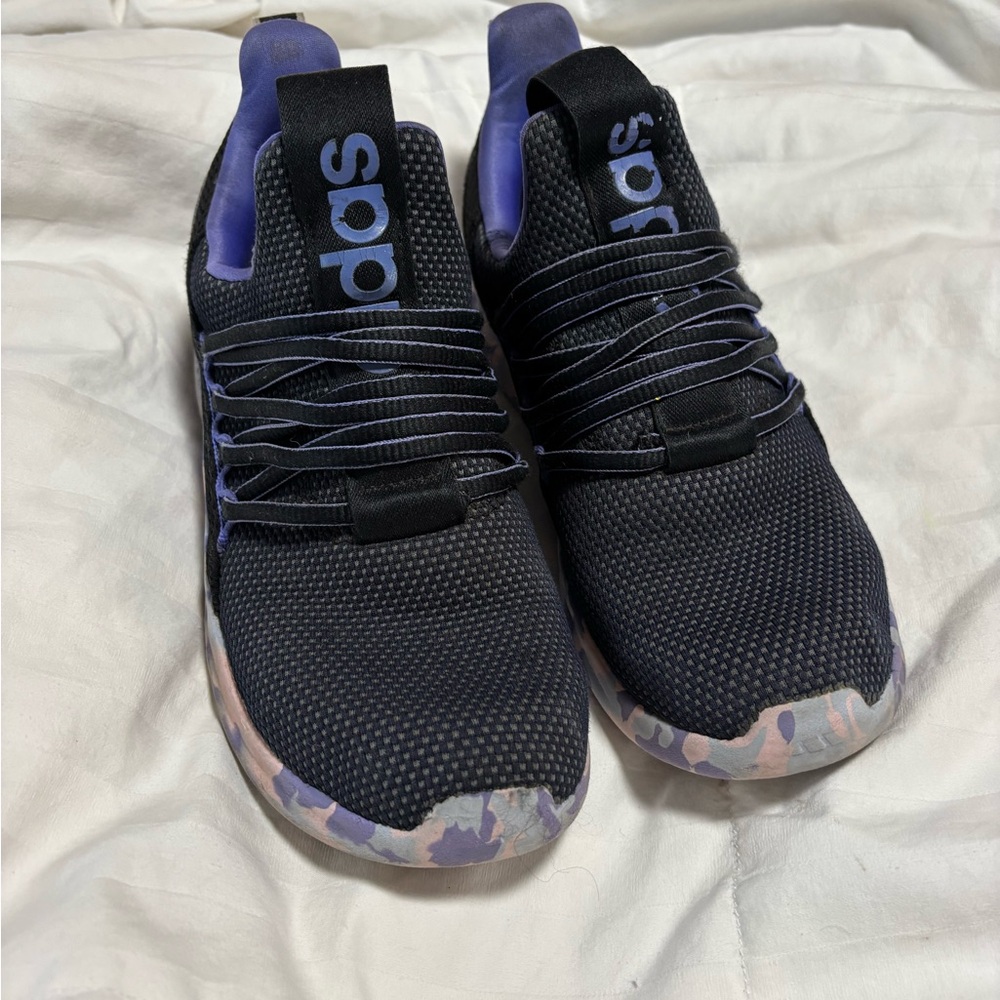 Adidas Black and Purple Athletic cloud foam Shoes
